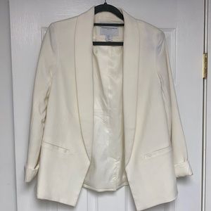 Off white pointed hem blazer